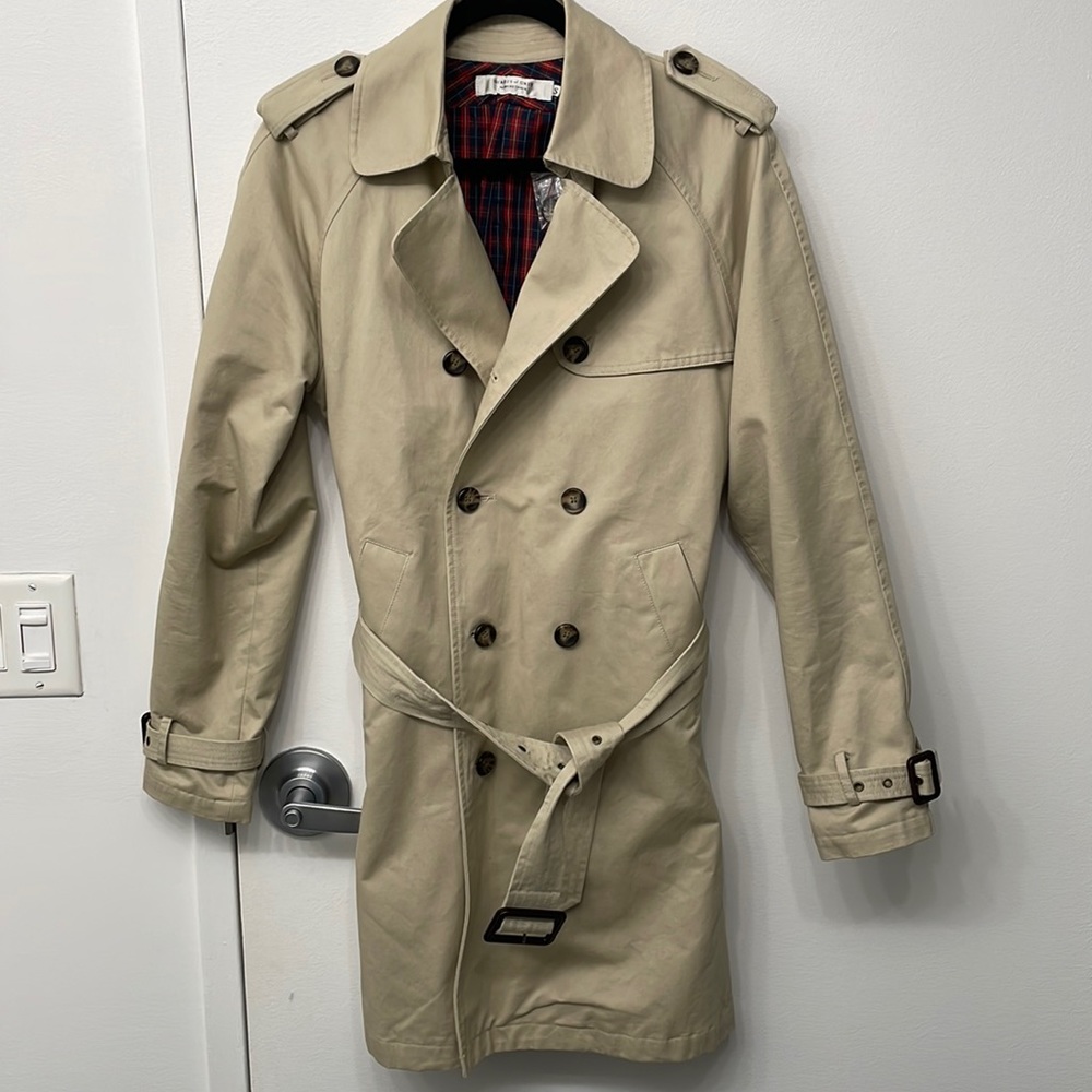 Light weight cotton twill trench coat